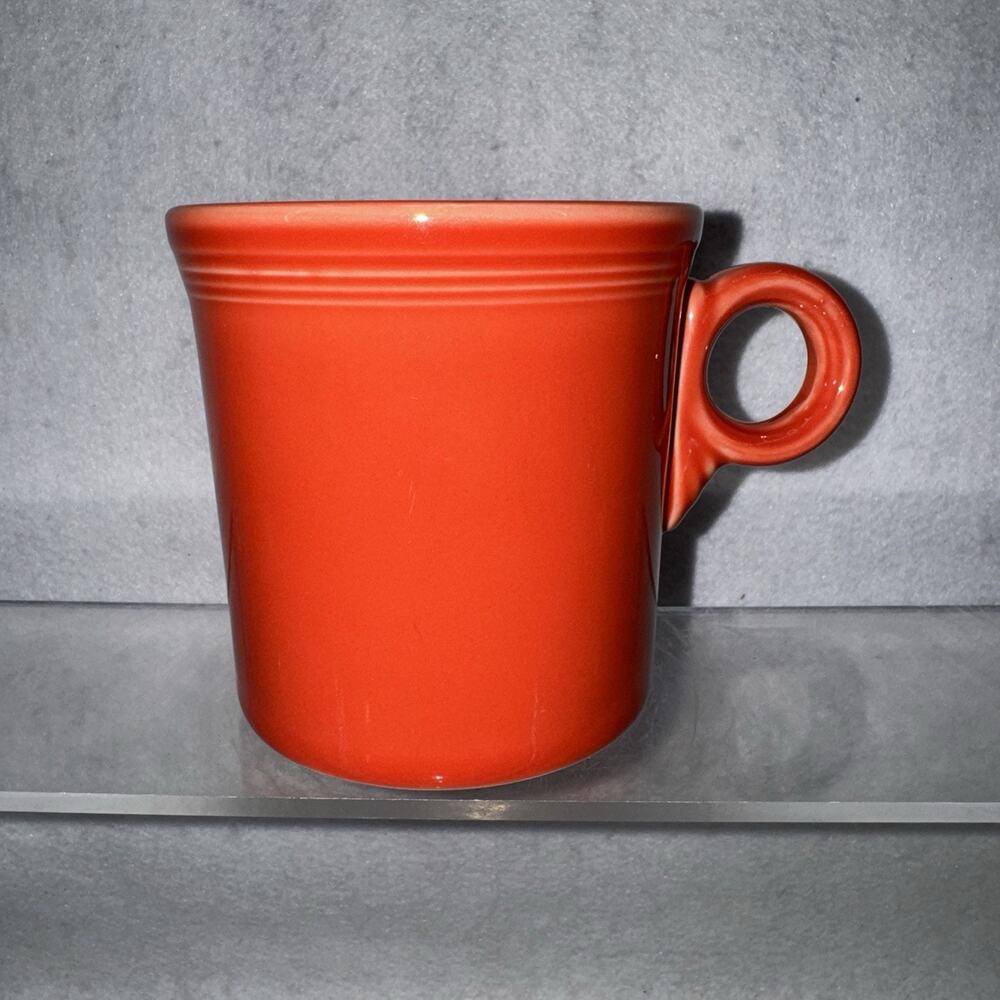 EUC Fiesta Ware 10 oz Ring Mug Coral Orange Homer Laughlin China USA